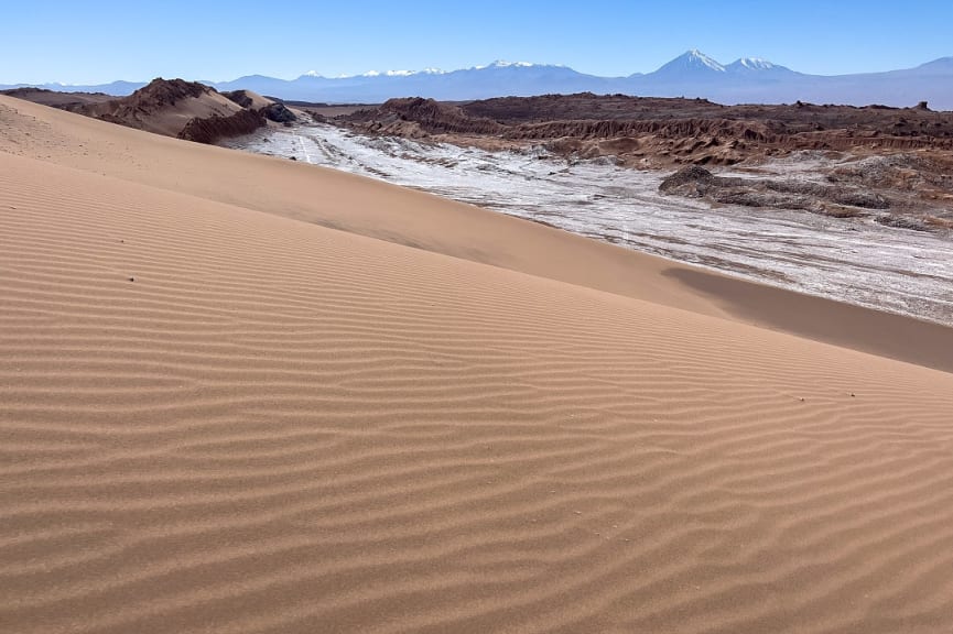 San dunes in Valle de la Luna in the Atacama Desert, Chila