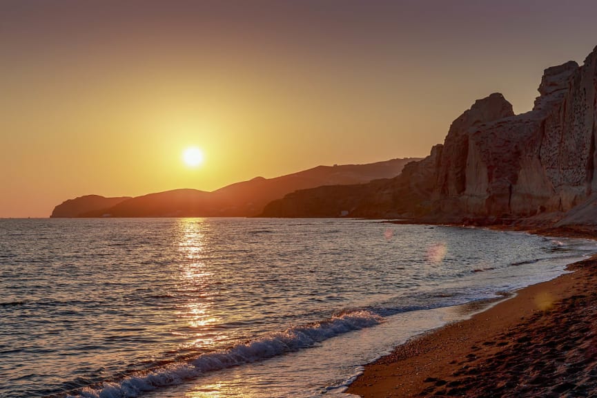 Red Beach on Santorini island, Greece