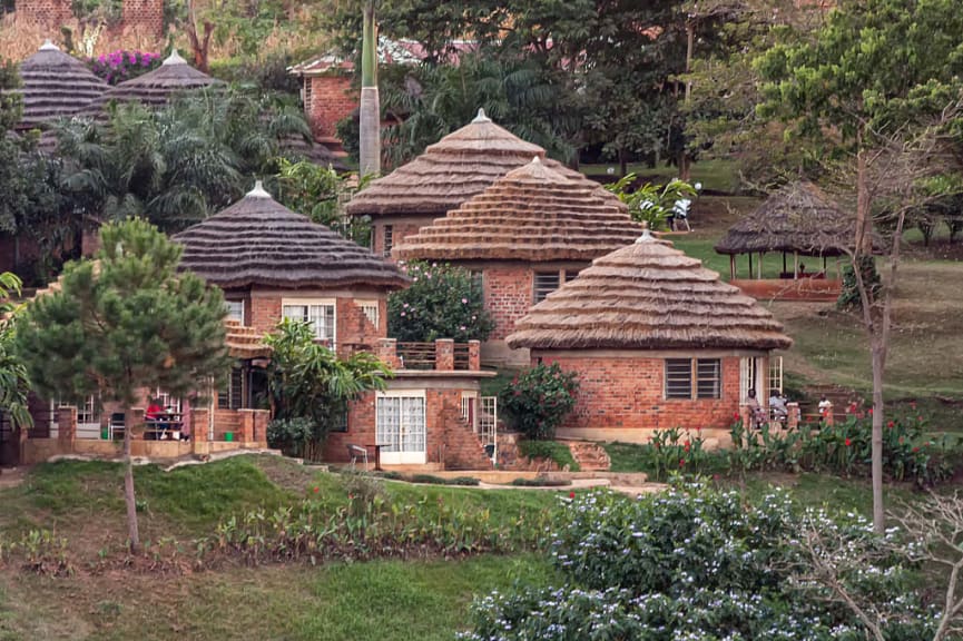 A village on the slope of Lake Victoria. Entebbe, Uganda, Africa