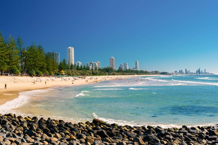 Burleigh Heads Beach in Queensland, Australia