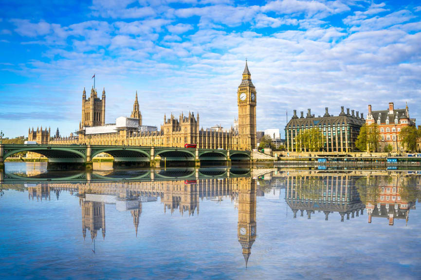 Big Ben and Westminster parliament in London, England