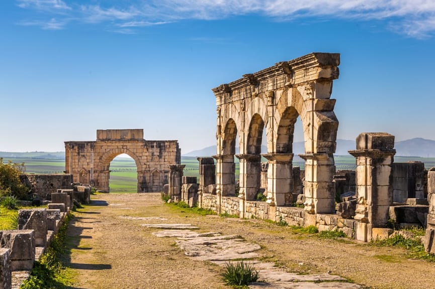 Ruins of the ancient Roman city of Volubilis, Morocco