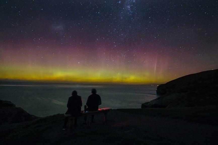 Southern lights in New Zealand