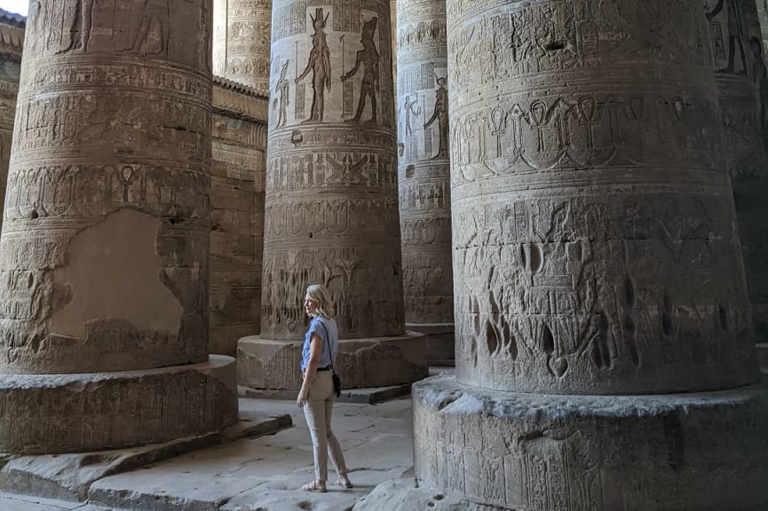 Lisa at the Temple of Dendera near Luxor, Egypt