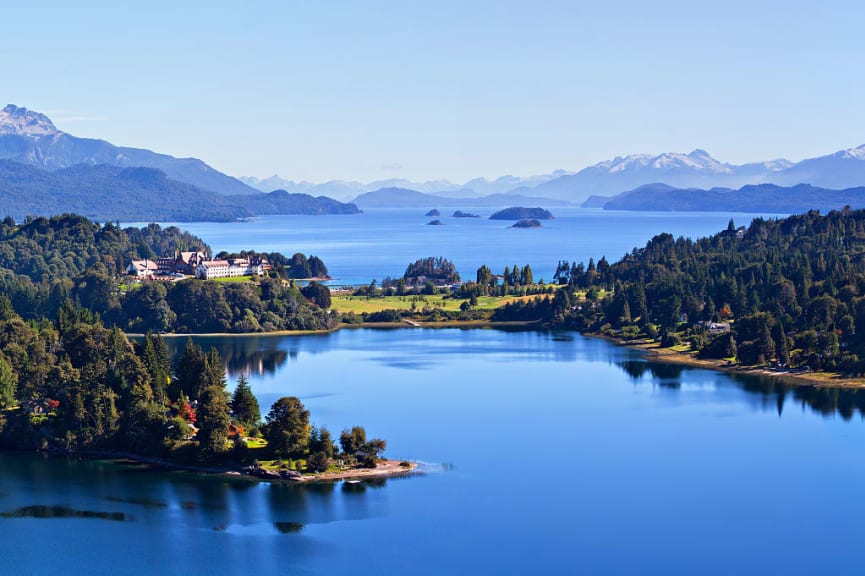 View of Perito Moreno and Nahuel Haupi lakes in Bariloche, Argentina