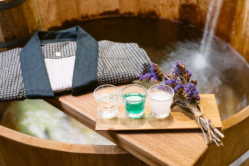 Traditional Japanese onsen hot spring