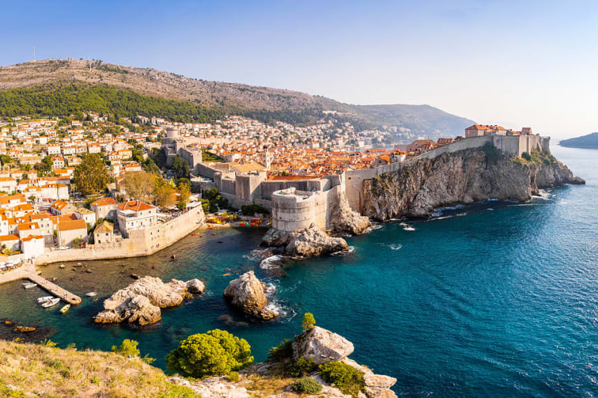 View from Fort Lovrijenac to Dubrovnik Old Town in croatia 