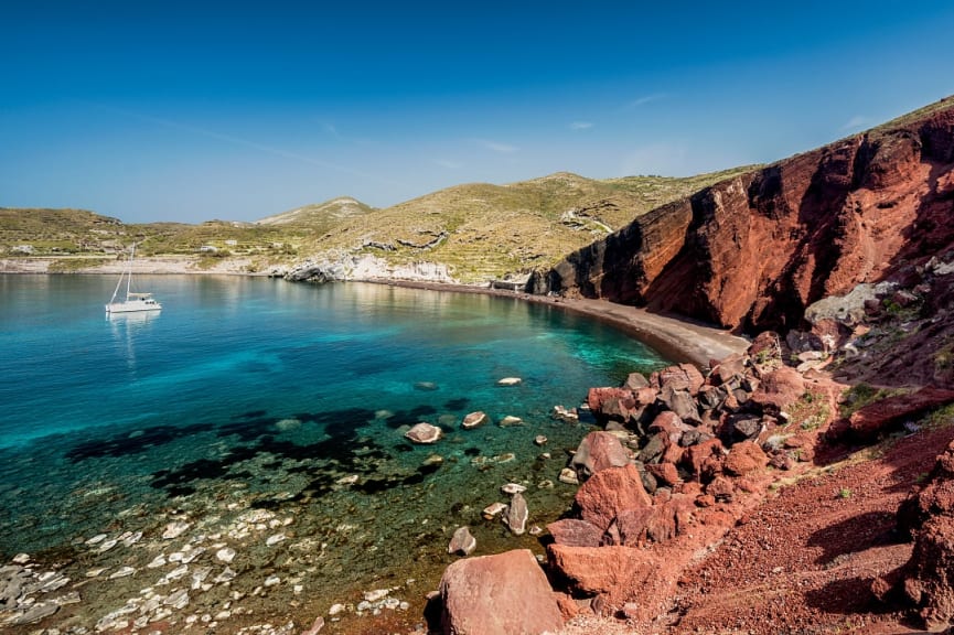 Red Beach on Santorini island, Greece