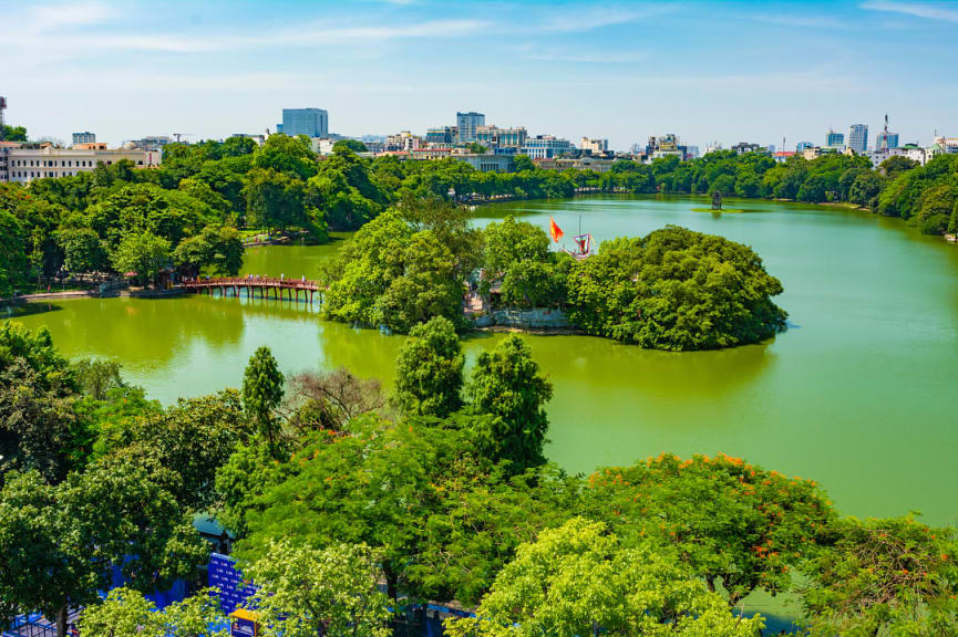 Hoan Kiem Lake in Hanoi, Vietnam