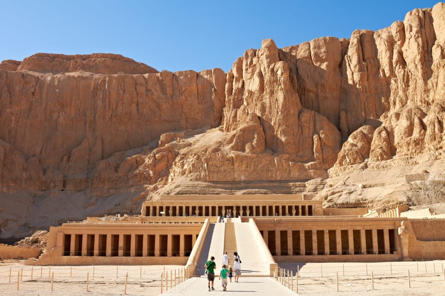 Temple of Queen Hatshepsut, carved into the rock of Deir el-Bahri, Luxor, Egypt