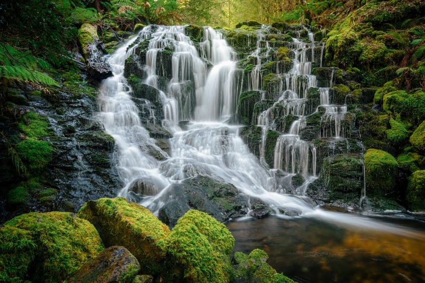 Quallie Falls in Tasmania, Australia