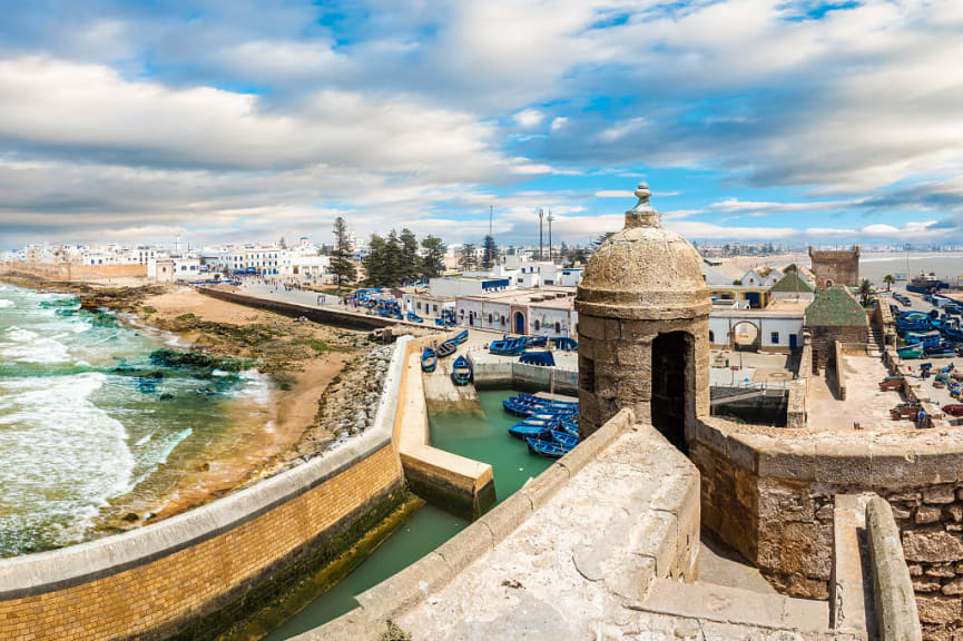 View of the city from the walls of the Kasbah, Essaouira, Morocco