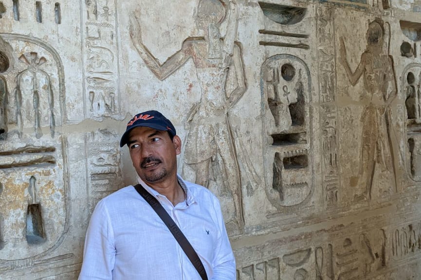 Doug and Lisa's private guide at Medinet Habu