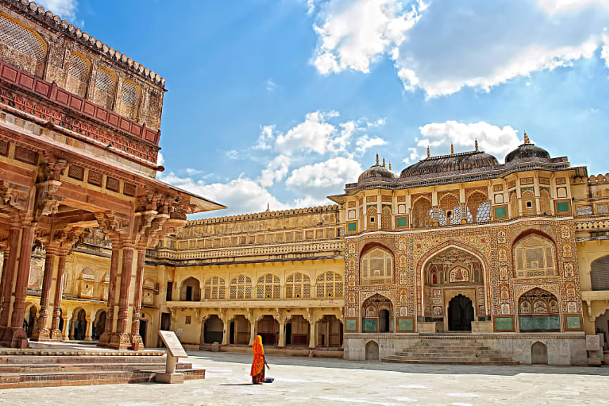 Amber Fort near Jaipur in Rajasthan, India