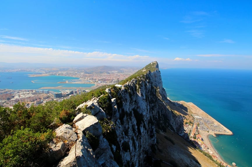 The Rock of Gibraltar in Spain