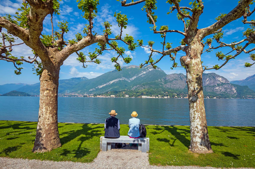 Senior couple at Lake Como, Italy