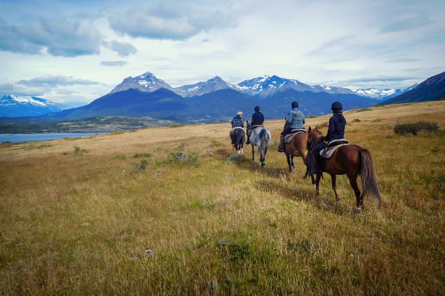 Guided horseback riding in Torres del Paine, Chile