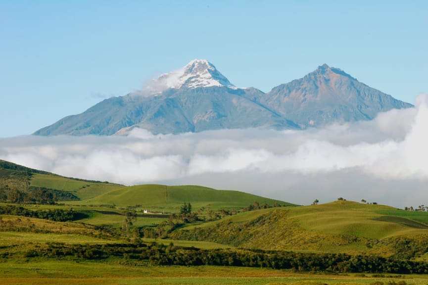 View of the Cotopaxi volcano in Quito, Ecuador