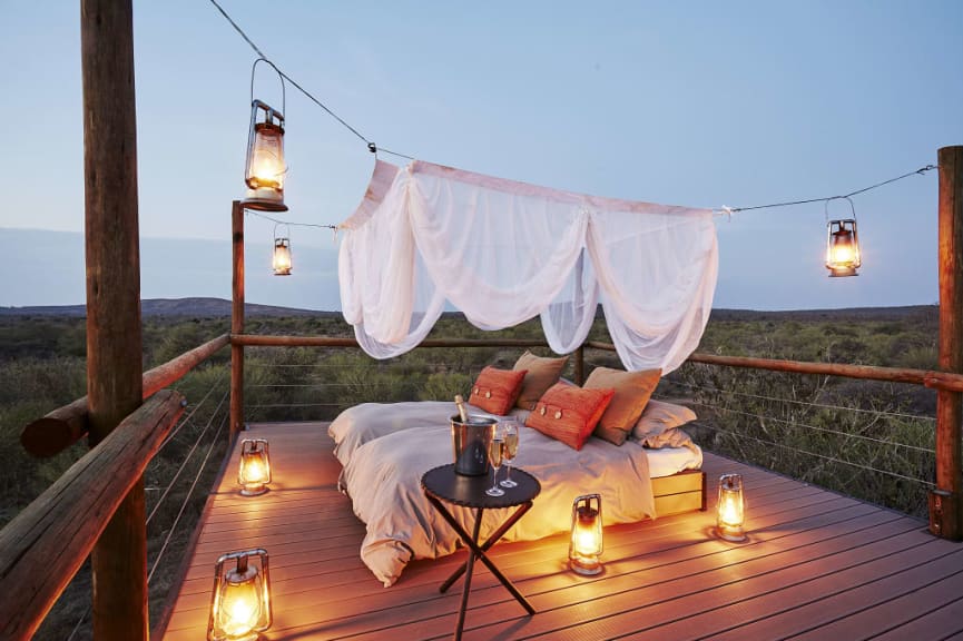 A romantic night under the African sky at Sanctuary Makanyane Safari Lodge in the Madikwe Game Reserve, South Africa.  Photo © Sanctuary Retreats