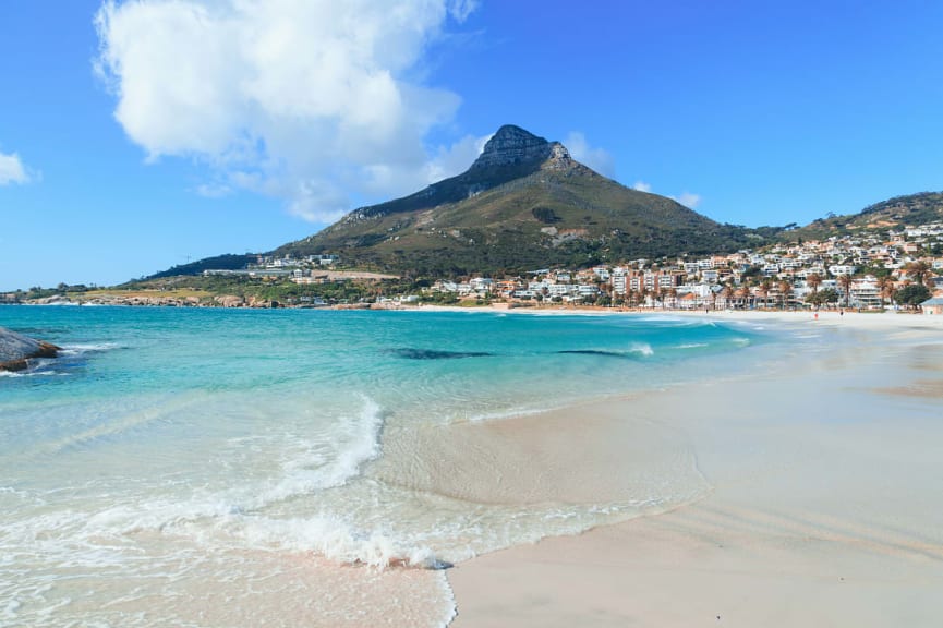 Beach at Camps Bay in Cape Town, South Africa