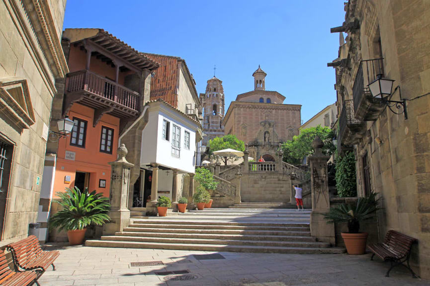 Architecture of Poble Espanyol in Barcelona, Spain