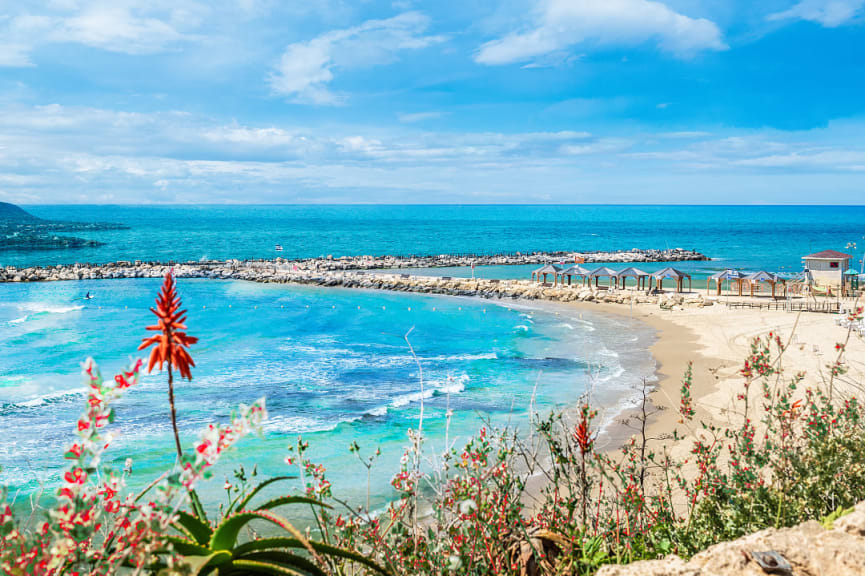 Hilton beach in Tel-Aviv, Israel