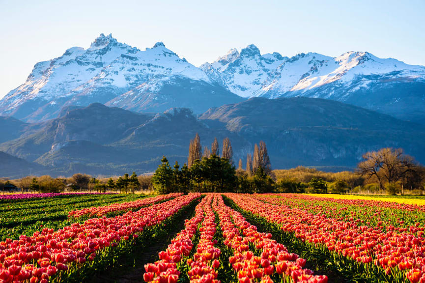 View of the Andes mountains in Trevelin, Argentinian Patagonia 