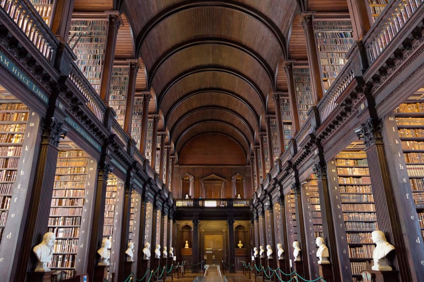 Trinity College library in Dublin, Ireland