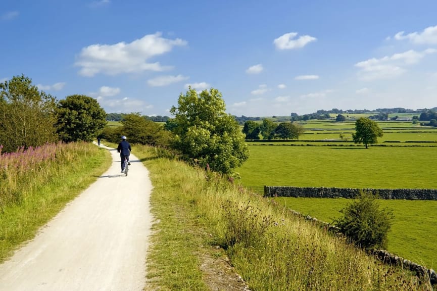 Biking Tissington Trail in Derbyshire, England