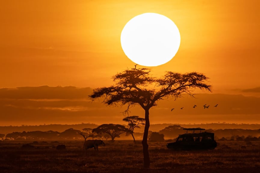Wonderful sunset in Africa