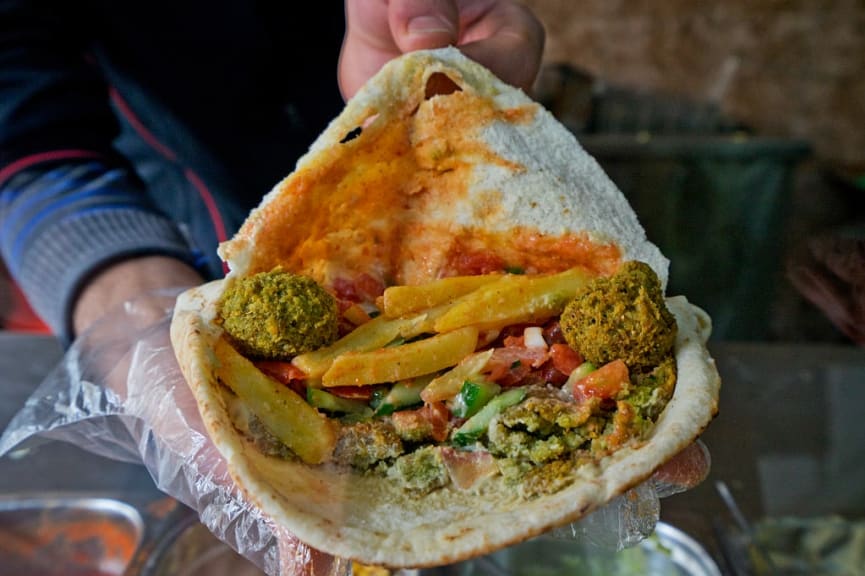 Falafel wrap in Jordan