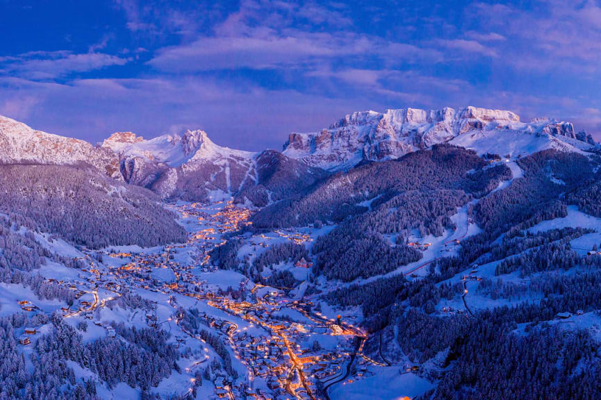 Mountain ski resort and village in the Dolomites on northern Italy