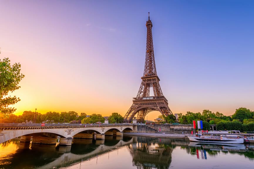 Eiffel Tower in the morning sun, Paris