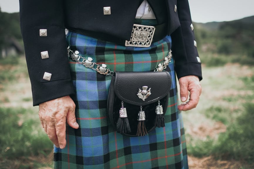 Scottish kilt and sporran pouch