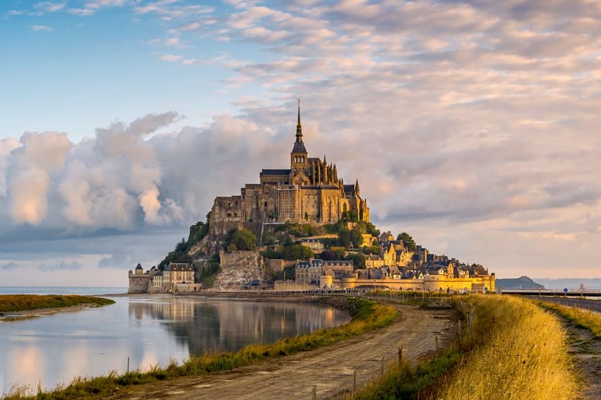 Morning at Mont Saint-Michel in Normandy, France