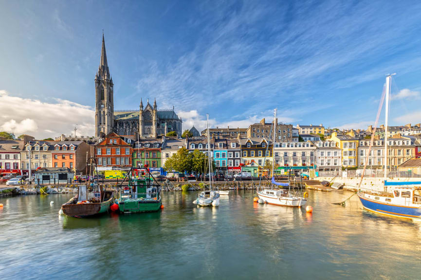 Town of Cobh in Cork's city harbour, Ireland