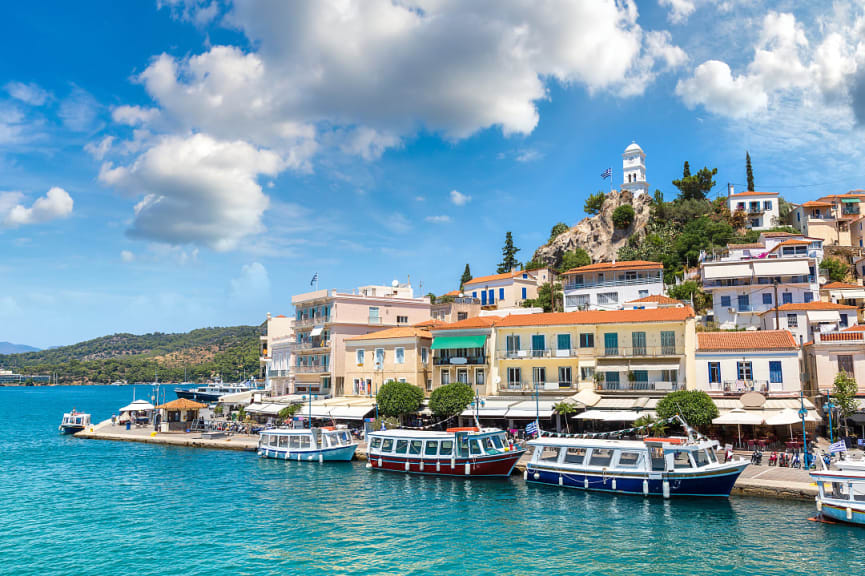 Ferries on Poros island, Greece