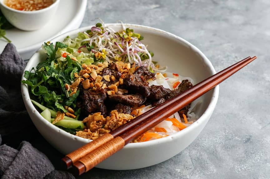 Traditional Vietnamese noodle salad