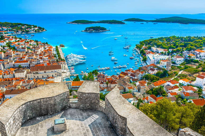 Port and town of Hvar in Croatia