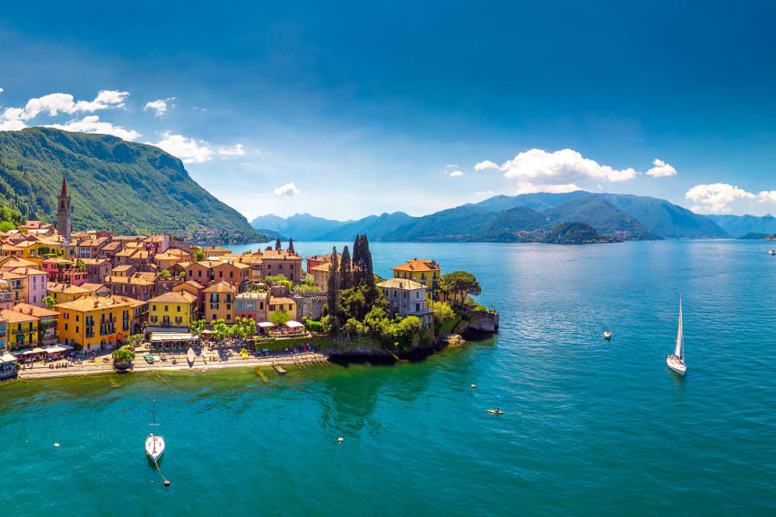 Varenna town on Lake Como in Italy