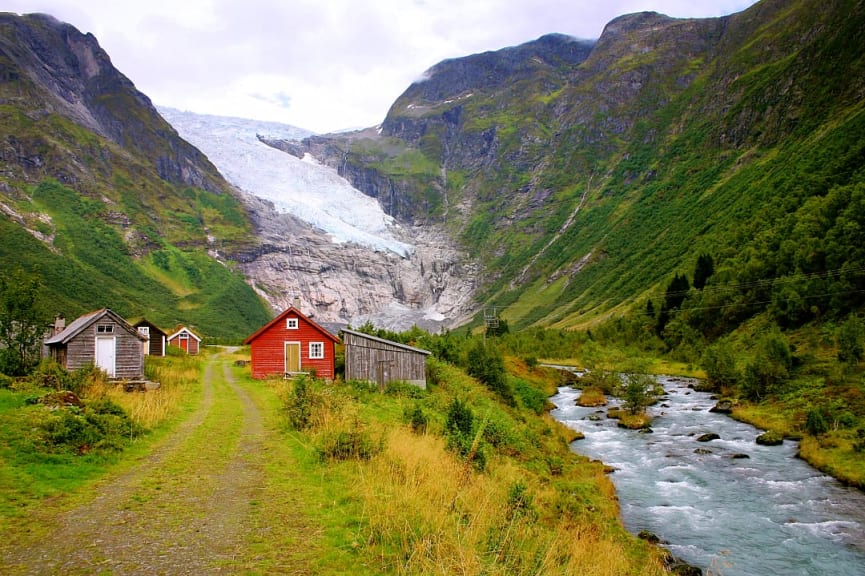 Beautiful landscape in Fjaerland in Norway