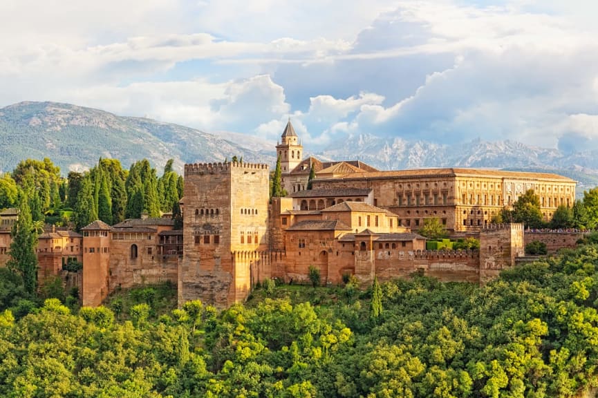 Alhambra palace and fortress in Granada, Spain.