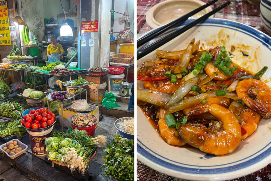 Cho Hom Food Market in Hanoi, Vietnam