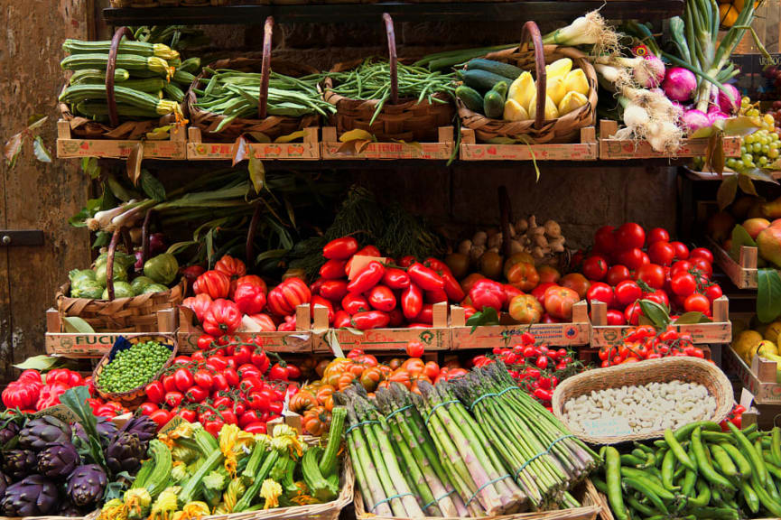 Fresh vegetables at market in Florence, Italy