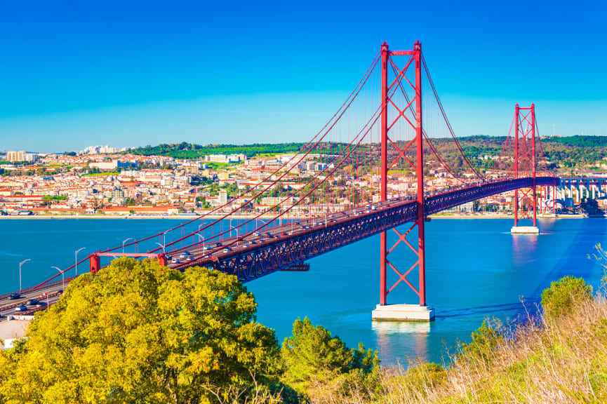 The 25th April bridge in Lisbon, Portugal