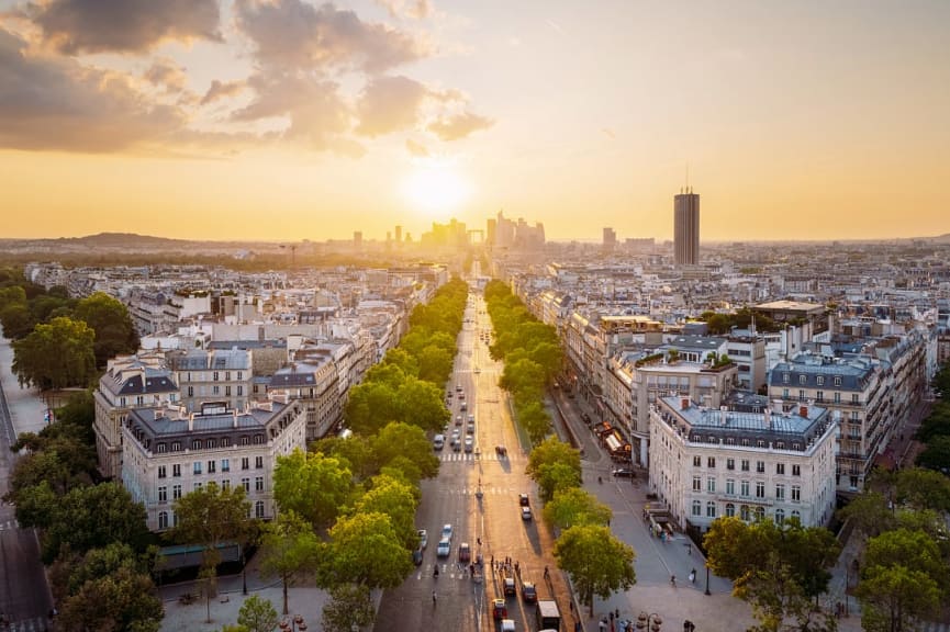 The Avenue des Champs-Élysées in Paris France