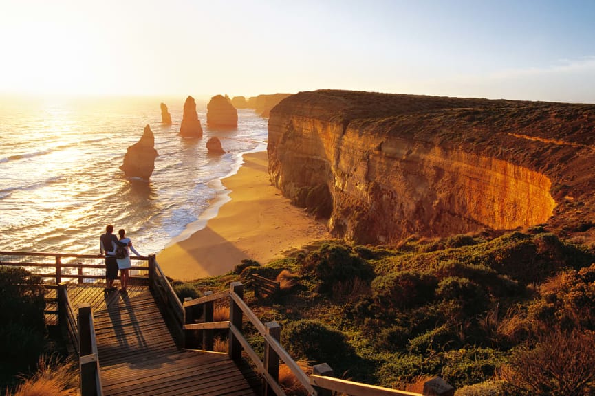 Couple at the Twelve Apostles in Victoria, Australia