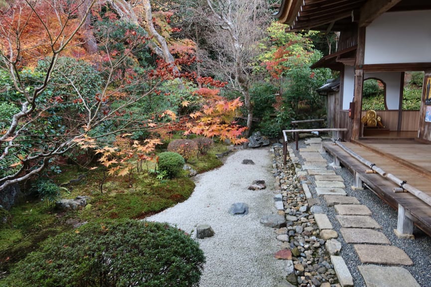 Garden and tea house in Kyoto, Japan 