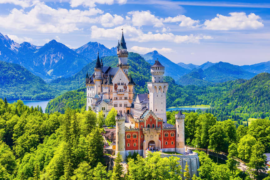 Neuschwanstein Castle in southwest Bavaria, Germany