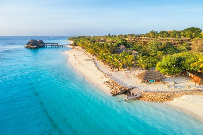 Sandy beach in Zanzibar, Tanzania